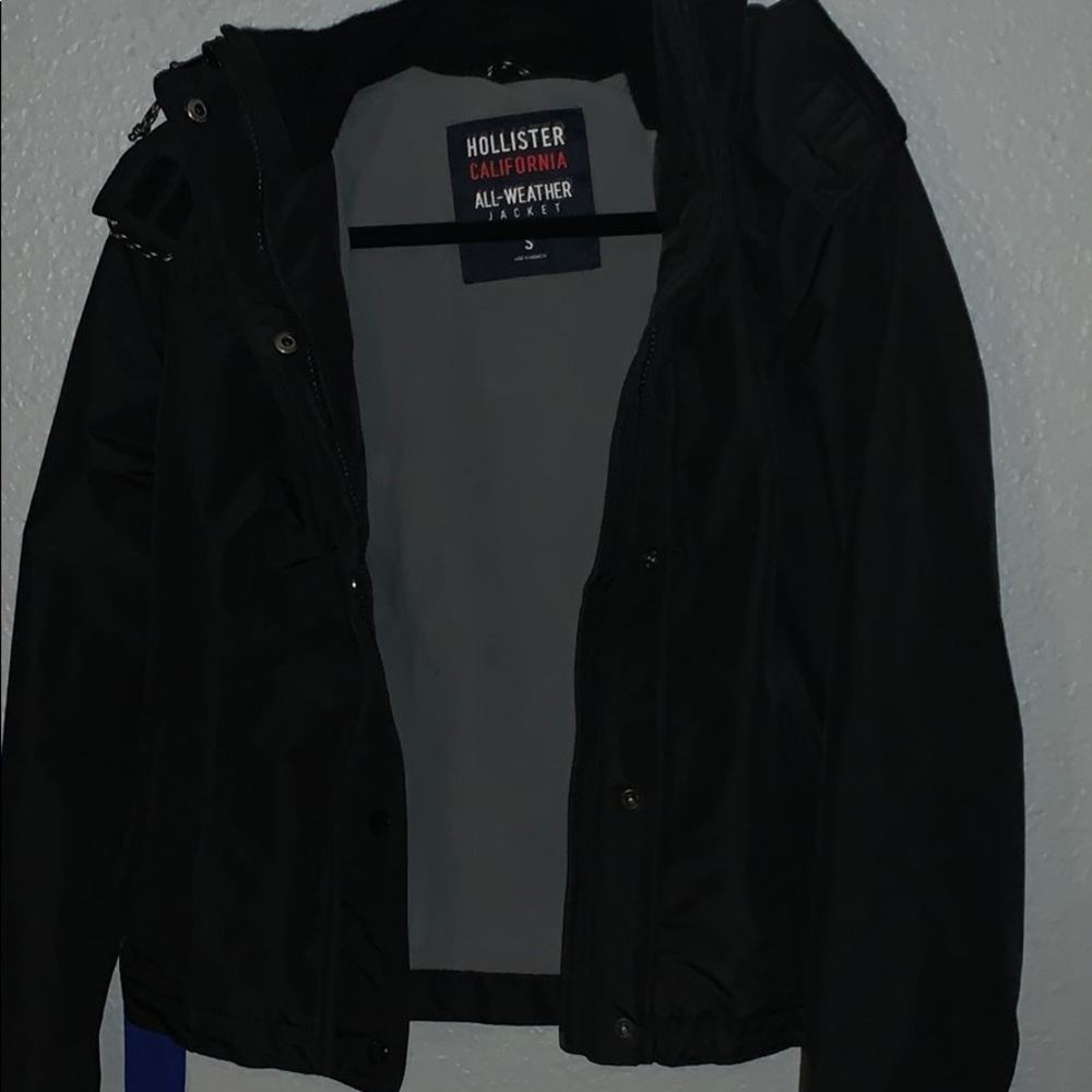 Black Hollister Rain jacket